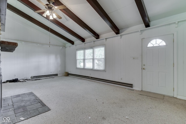 6637 E County Road 600 S, Plainfield, IN 46168 - entryway with baseboard heating and a ceiling fan