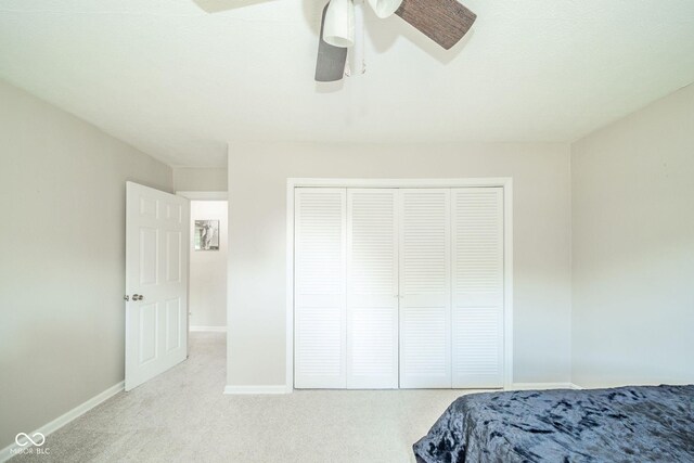 901 N Greenbriar Rd, Muncie, IN 47304 - bedroom featuring carpet, ceiling fan, and a closet