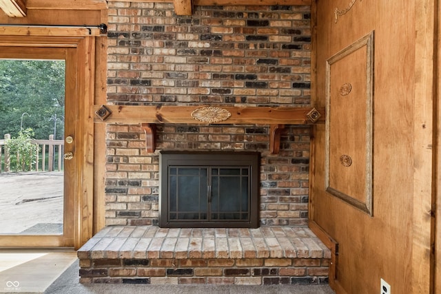 8439 Goldfinch Cir, Indianapolis, IN 46256 - detailed view of a brick fireplace