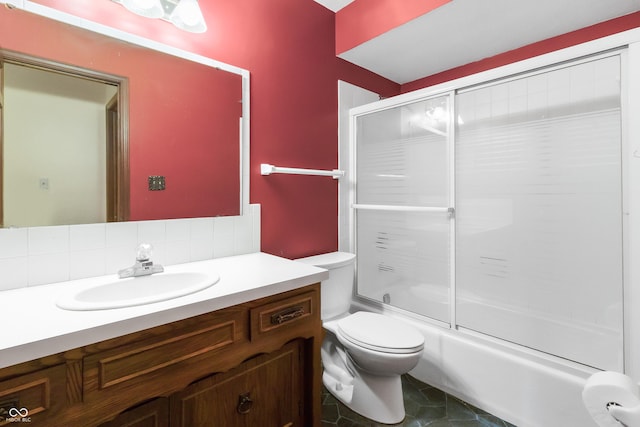 8439 Goldfinch Cir, Indianapolis, IN 46256 - full bath with vanity, enclosed tub / shower combo, and tile patterned floors