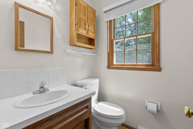 8439 Goldfinch Cir, Indianapolis, IN 46256 - bathroom with vanity and decorative backsplash