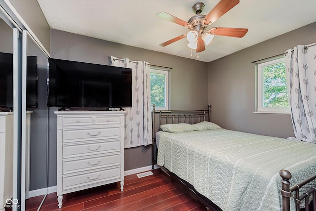 2824 E 150 S, Tipton, IN 46072 - bedroom featuring dark wood-style floors and a ceiling fan