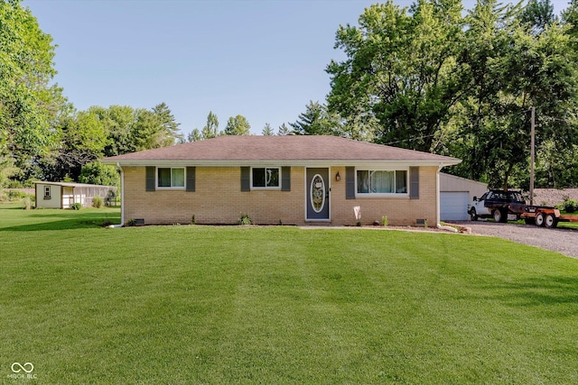 2824 E 150 S, Tipton, IN 46072 - ranch-style home featuring brick siding, a front yard, and a shingled roof