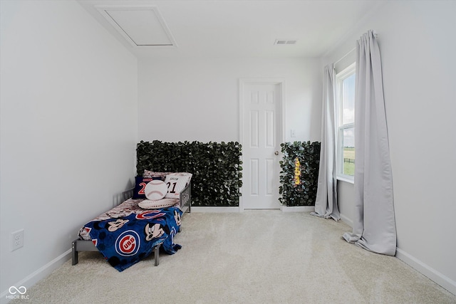 1461 Bigleaf Dr, Sheridan, IN 46069 - carpeted bedroom with baseboards and attic access