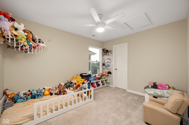 77 Winding Brook Way, Pendleton, IN 46064 - recreation room with attic access and carpet flooring