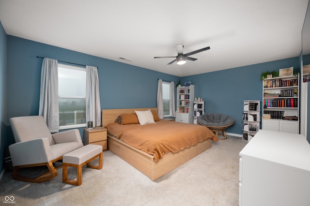 77 Winding Brook Way, Pendleton, IN 46064 - bedroom with light carpet and a ceiling fan