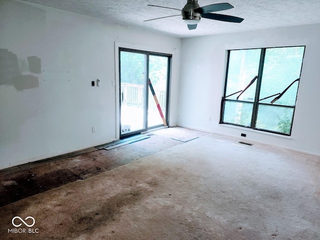 4235 Foxglove Trce, Indianapolis, IN 46237 - unfurnished room featuring a textured ceiling, a ceiling fan, and carpet