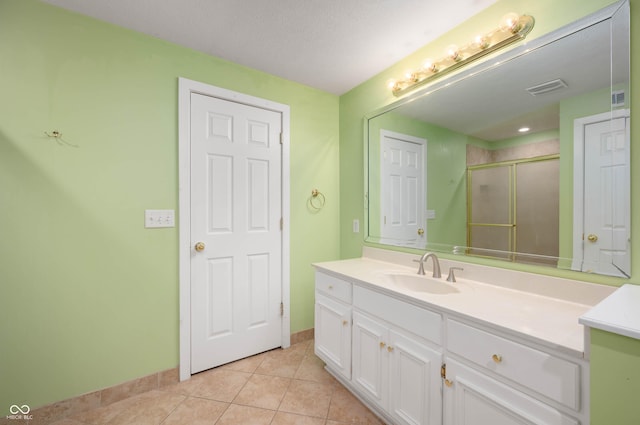 8578 Nolan Dr, Fishers, IN 46038 - bathroom featuring vanity, a stall shower, and tile patterned floors