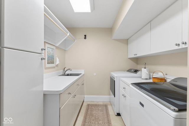 8164 Dean Rd, Indianapolis, IN 46240 - washroom with washing machine and dryer and cabinet space