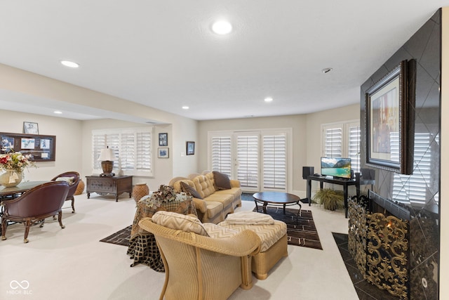 8164 Dean Rd, Indianapolis, IN 46240 - carpeted living area with recessed lighting
