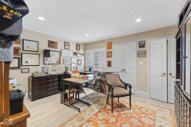 8164 Dean Rd, Indianapolis, IN 46240 - office space featuring light wood finished floors, a textured ceiling, and recessed lighting