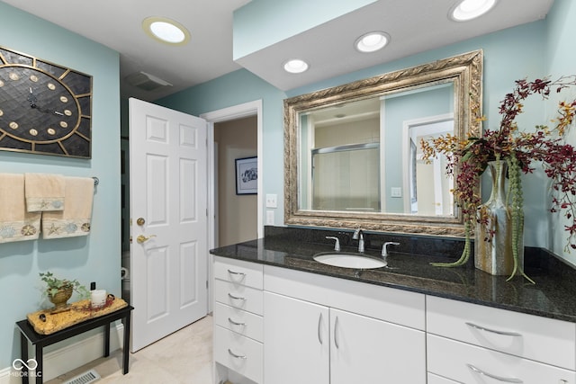 8164 Dean Rd, Indianapolis, IN 46240 - full bath with vanity and a shower with door