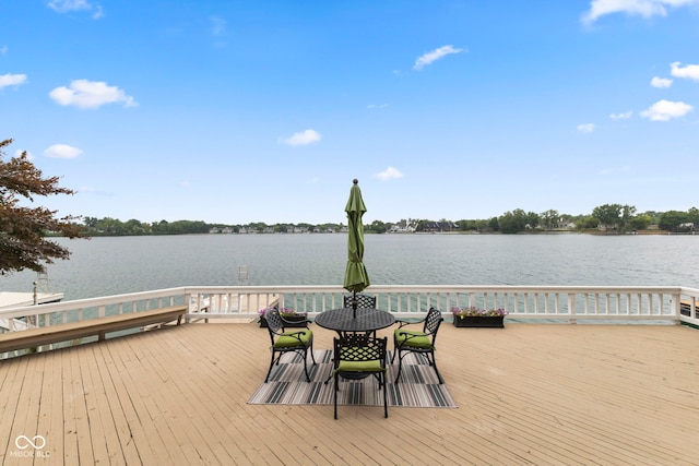 8164 Dean Rd, Indianapolis, IN 46240 - dock area with a deck with water view and outdoor dining area