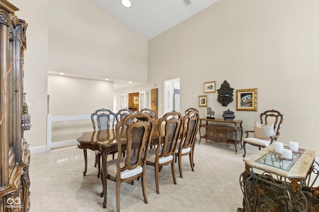 8164 Dean Rd, Indianapolis, IN 46240 - dining space featuring high vaulted ceiling and baseboards