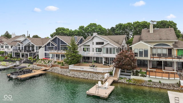 8164 Dean Rd, Indianapolis, IN 46240 - back of house with a water view and a residential view