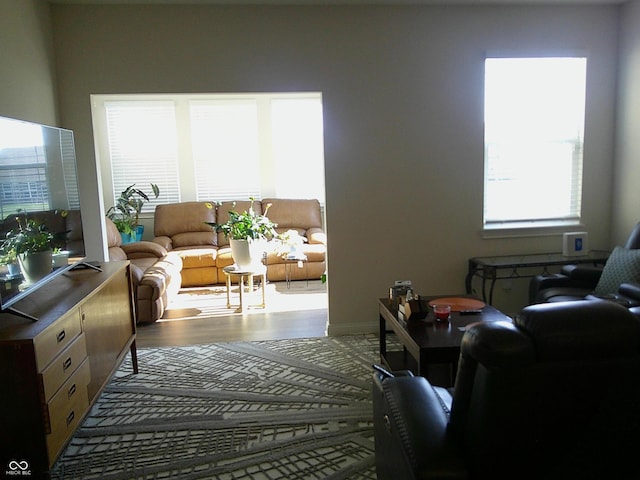 8804 Faulkner Dr, Indianapolis, IN 46239 - living area with healthy amount of natural light and wood finished floors