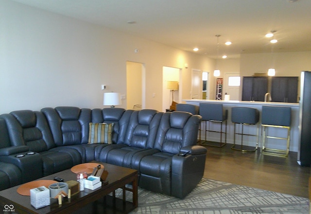 8804 Faulkner Dr, Indianapolis, IN 46239 - living area with wood finished floors and recessed lighting