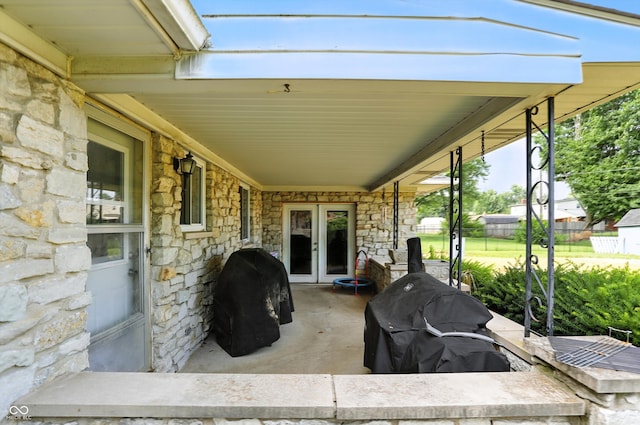 8219 Bishops Ln, Indianapolis, IN 46217 - view of patio featuring french doors and area for grilling