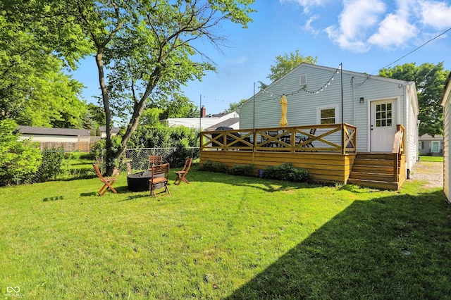 5312 Norwaldo Ave, Indianapolis, IN 46220 - view of yard featuring a deck