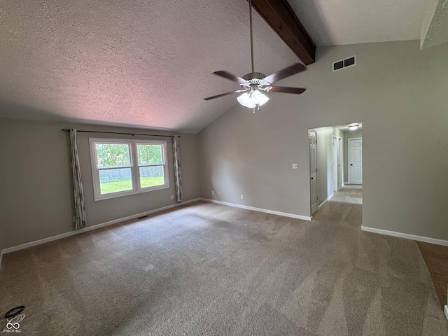 1206 Brownswood Dr, Brownsburg, IN 46112 - spare room with ceiling fan, carpet flooring, and a textured ceiling