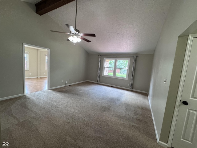 1206 Brownswood Dr, Brownsburg, IN 46112 - carpeted empty room with a ceiling fan and a textured ceiling