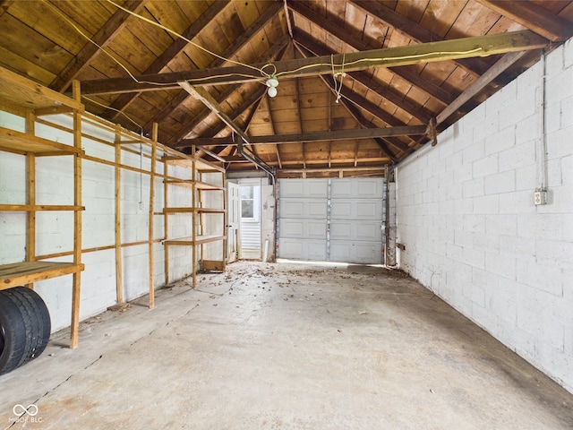 602 W 34th St, Anderson, IN 46013 - garage with concrete block wall