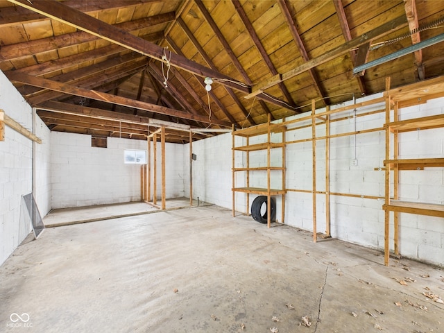 602 W 34th St, Anderson, IN 46013 - garage featuring concrete block wall