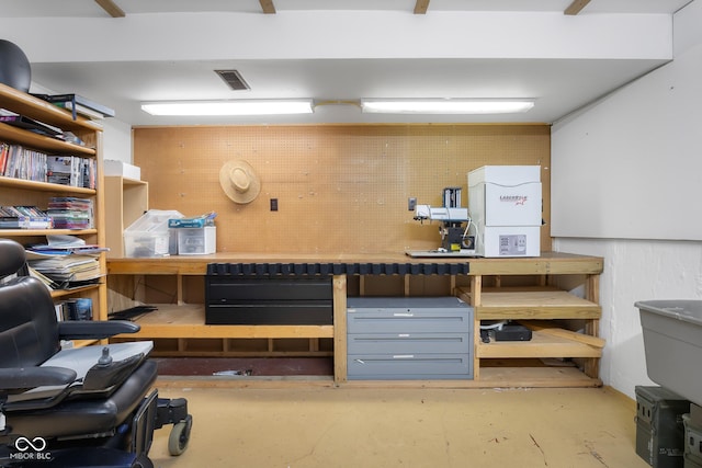 3370 E State Road 160, Salem, IN 47167 - misc room with a workshop area and unfinished concrete flooring