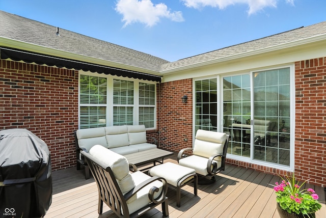 6570 Freemont Ln, Carmel, IN 46033 - wooden deck featuring an outdoor hangout area and area for grilling