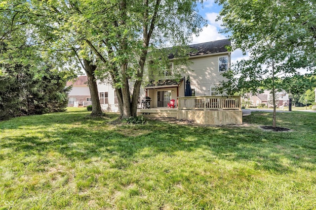 6374 Timberbluff Cir, Avon, IN 46123 - back of property with a deck and a yard