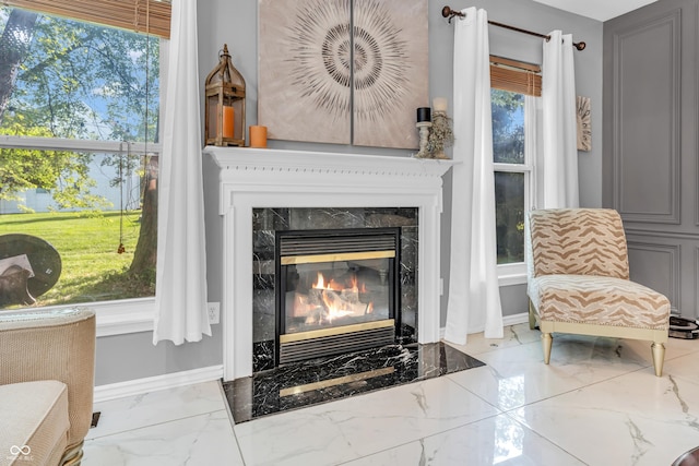 6374 Timberbluff Cir, Avon, IN 46123 - detailed view of a high end fireplace and baseboards