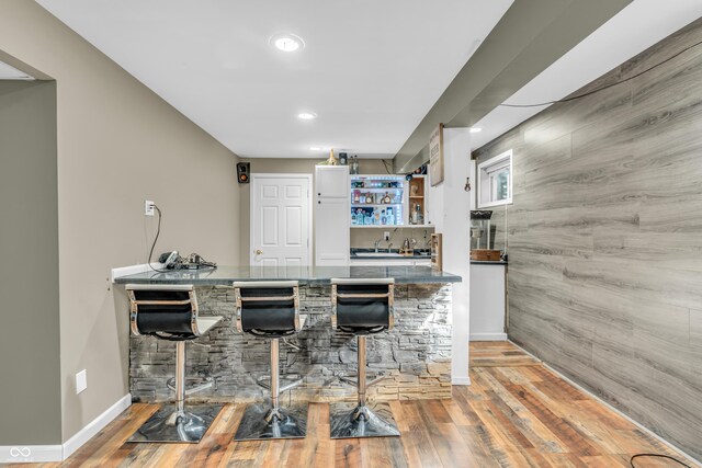 6374 Timberbluff Cir, Avon, IN 46123 - indoor wet bar with wood finished floors and recessed lighting