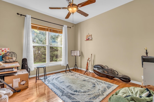 6374 Timberbluff Cir, Avon, IN 46123 - sitting room featuring ceiling fan and light wood-type flooring