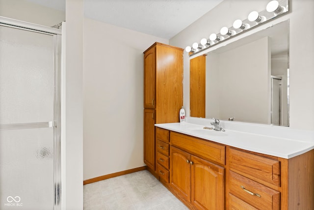 8638 W Flatwoods Rd, Gosport, IN 47433 - bathroom featuring vanity and a shower stall