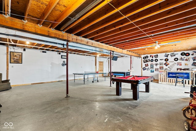 8638 W Flatwoods Rd, Gosport, IN 47433 - unfinished basement featuring billiards table