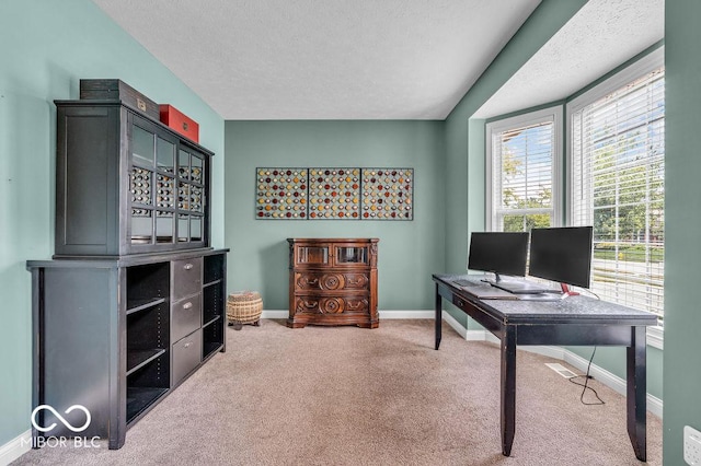 5865 Osage Dr, Carmel, IN 46033 - office area featuring carpet floors and a textured ceiling
