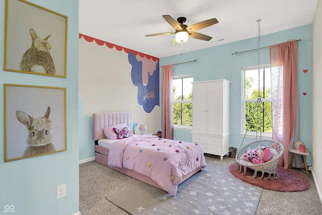 16711 Meadow Wood Dr, Noblesville, IN 46062 - carpeted bedroom featuring baseboards and ceiling fan