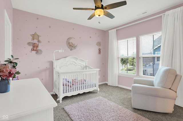 16711 Meadow Wood Dr, Noblesville, IN 46062 - bedroom with carpet, a nursery area, and ceiling fan