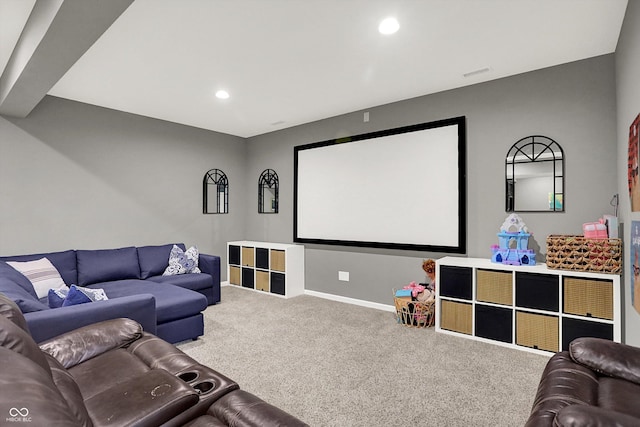 16711 Meadow Wood Dr, Noblesville, IN 46062 - carpeted home theater with recessed lighting and baseboards