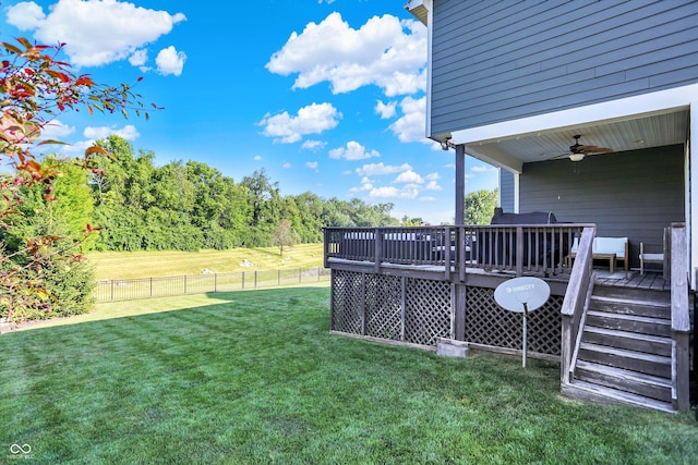 16711 Meadow Wood Dr, Noblesville, IN 46062 - view of yard featuring ceiling fan and a deck