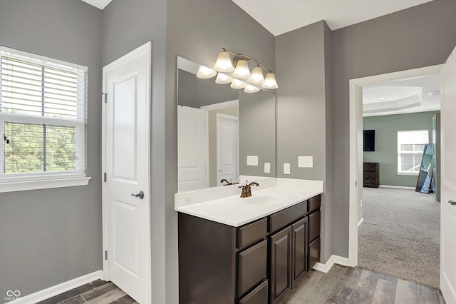 16711 Meadow Wood Dr, Noblesville, IN 46062 - bathroom with vanity and wood finished floors