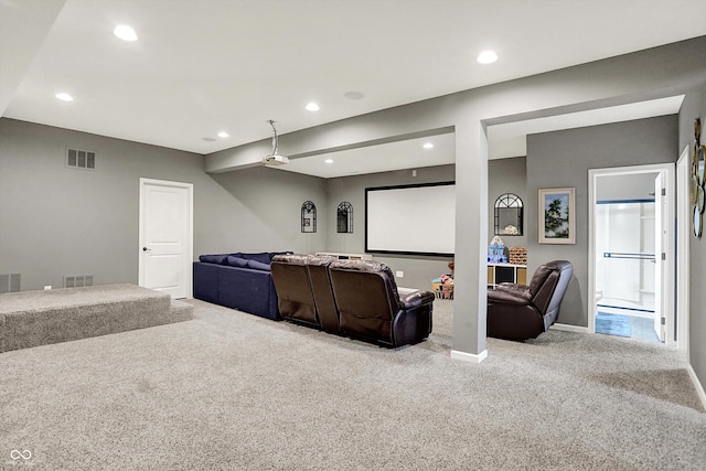 16711 Meadow Wood Dr, Noblesville, IN 46062 - carpeted home theater featuring recessed lighting