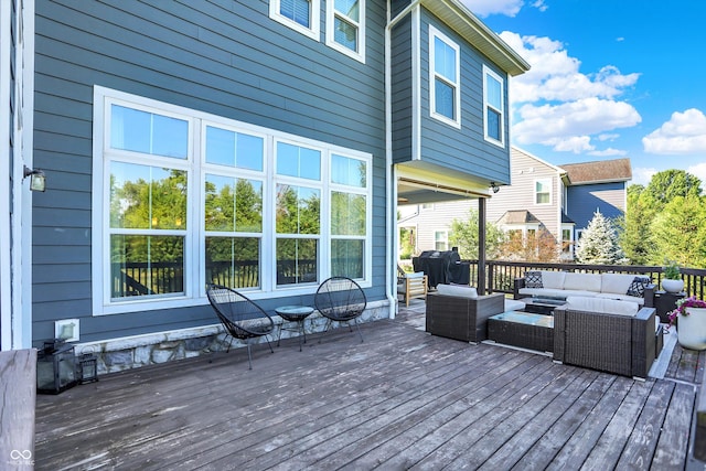 16711 Meadow Wood Dr, Noblesville, IN 46062 - wooden deck with an outdoor hangout area and a grill
