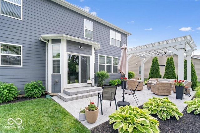 5542 Pennycress Dr, Noblesville, IN 46062 - view of patio / terrace with an outdoor hangout area and a pergola
