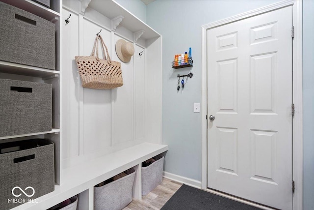 5542 Pennycress Dr, Noblesville, IN 46062 - mudroom with light wood-type flooring and baseboards