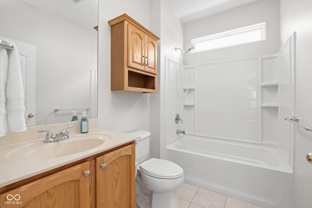 13019 Pinner Ave, Fishers, IN 46037 - bathroom with vanity, tile patterned floors, and tub / shower combination