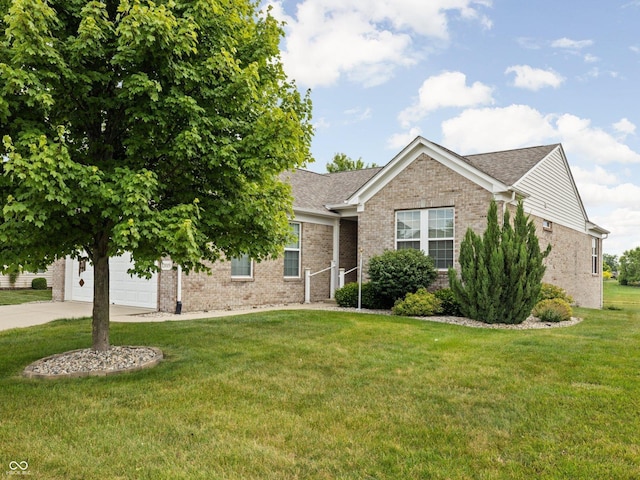 13019 Pinner Ave, Fishers, IN 46037 - view of front of property featuring brick siding, concrete driveway, a front yard, and roof with shingles