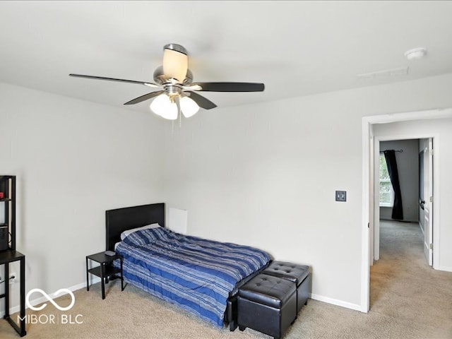 4233 Dartmoor Dr, Greenwood, IN 46143 - bedroom featuring carpet floors and a ceiling fan