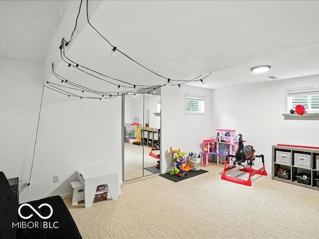4233 Dartmoor Dr, Greenwood, IN 46143 - rec room featuring carpet floors