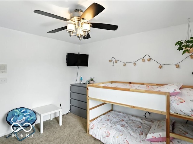 4233 Dartmoor Dr, Greenwood, IN 46143 - carpeted bedroom featuring ceiling fan